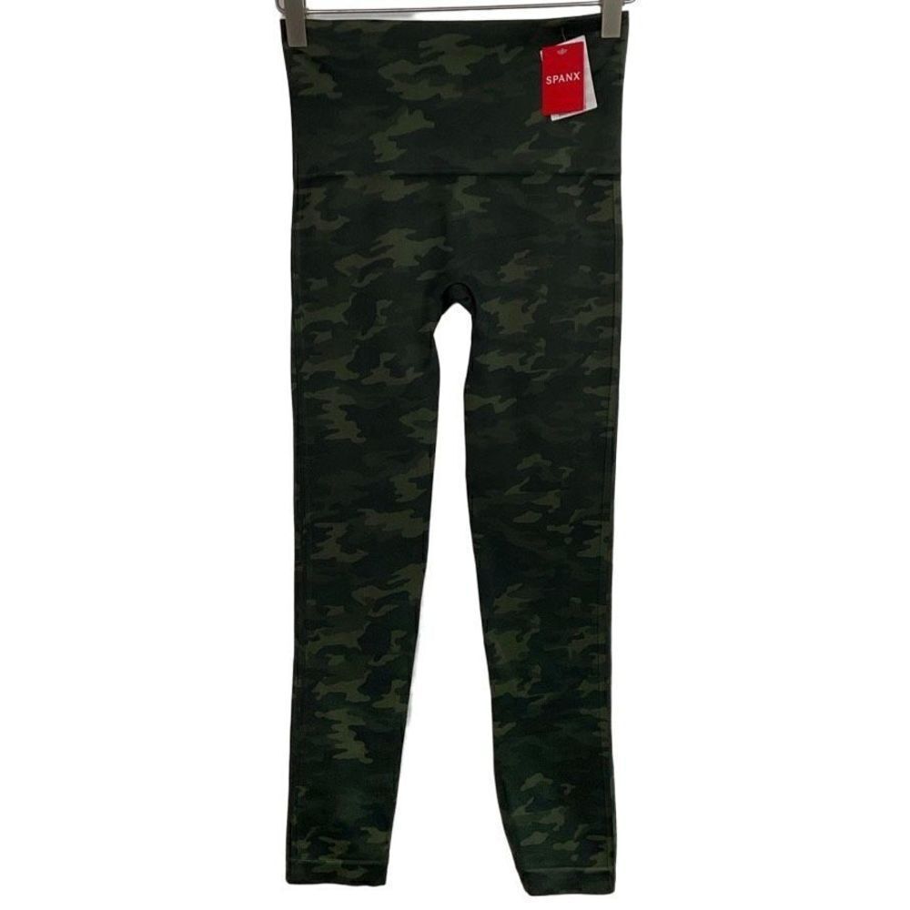 Spanx Green Camo Look At Me Now Seamless Leggings Medium New